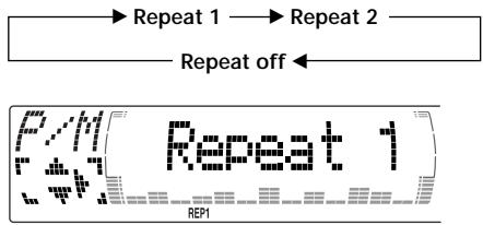 SONY XR-M500R - Reproducción repetida de temas — Reproducción repetida - 1