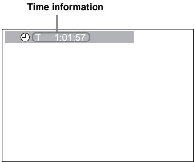 SONY DVX-11B - During playback, press DISPLAY. The current playback information appears. - 1