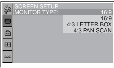 SONY DVX-11B - Press ↑/↓ to select “⓷” (SCREEN SETUP), then press ENTER. - 1