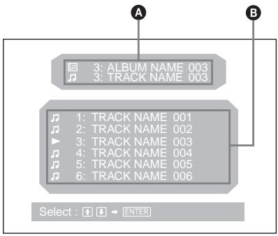 SONY DVX-11B - Voci del display relative all'elenco - 1