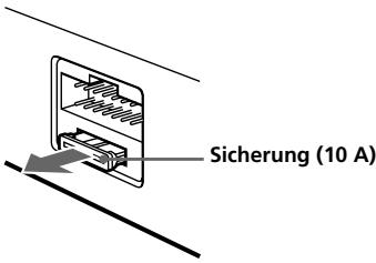 SONY XR-L210 - Austauschen einer Sicherung - 1