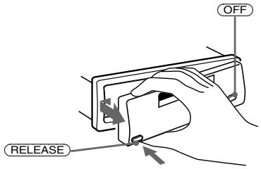 SONY XR-L210 - Detaching the front panel - 1