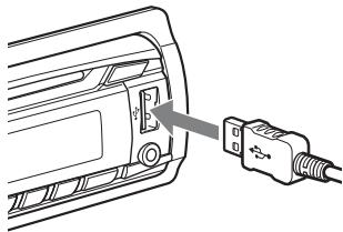 SONY CDX-GT40U - Connect the USB device to the USB connector with its USB cable. - 1