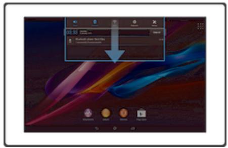 SONY XPERIA TABLET Z (SGP321FR) - Pour ouvrir le panneau notification - 1