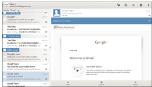 SONY XPERIA Z2 TABLET - Volet d'aperçu des e-mails - 1