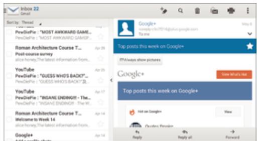 SONY XPERIA Z3 TABLET COMPACT - Volet d'aperçu des e-mails - 1