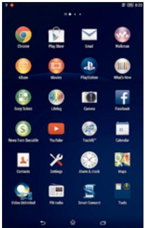 SONY XPERIA Z3 TABLET COMPACT - Écran Applications - 1