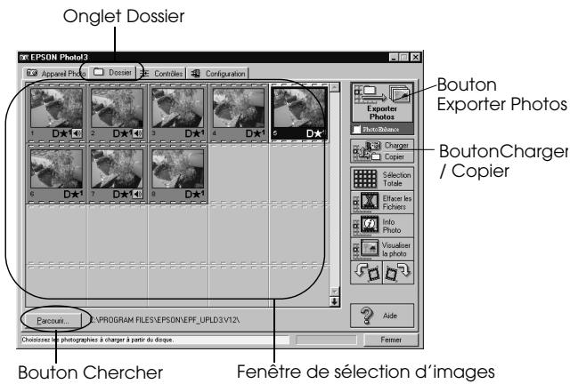 EPSON PHOTOPC 750Z - Utilisation de l'onglet Dossier - 1