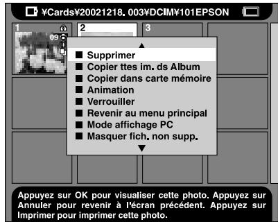 EPSON PHOTOPC P-1000 - Utilisation du menu contextfuel - 1
