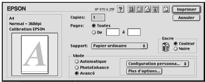 EPSON STYLUS PHOTO 1270 - Utilisation du mode avancé - 1