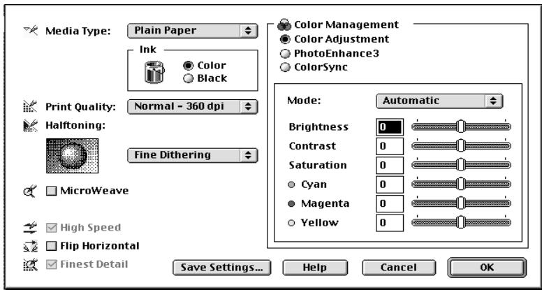 EPSON STYLUS PHOTO 750 - Utilisation des paramètres avancés - 1