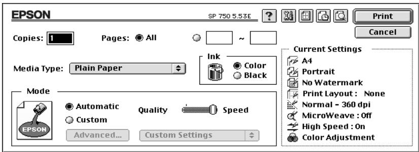 EPSON STYLUS PHOTO 750 - Utilisation du paramétrage automatique - 1