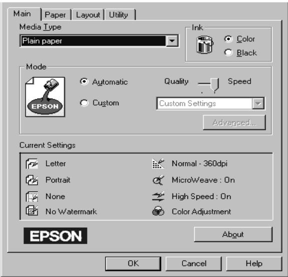 EPSON STYLUS PHOTO 750 - Utilisation du paramétrage automatique - 1