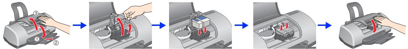 EPSON STYLUS PHOTO 830U - Installation des cartouches d'encre - 4