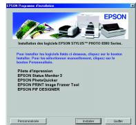 EPSON STYLUS PHOTO 830U - Installation du logiciel d'impression - 5