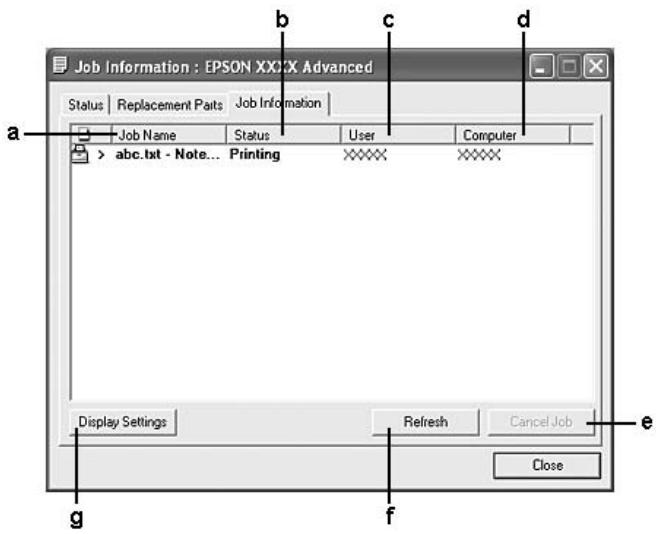 EPSON ACULASER MX20DNF - Informations jobs - 1