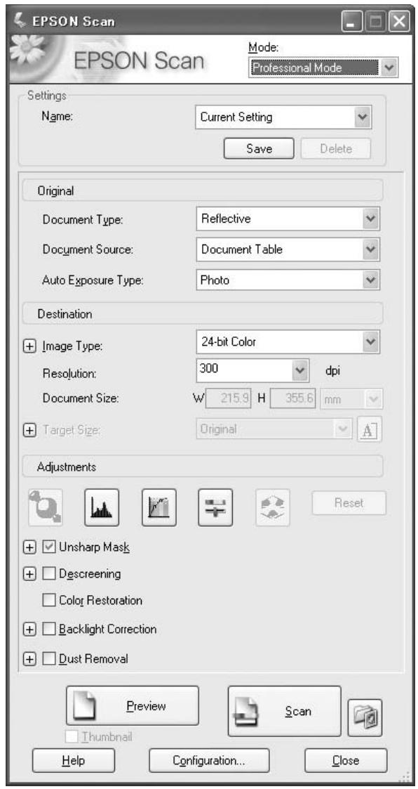 EPSON ACULASER MX20DNF - Numérisation en Professional Mode (Mode professionnel) - 1