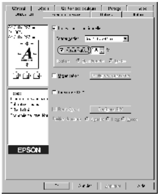 EPSON ACULASER C900 - Pour redimensionner les pages en fonction d'un pourcentage déterminé : - 1
