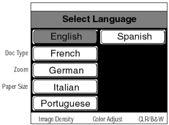 EPSON COLOR COPY STATION 8200 - Sélection d'une langue - 1