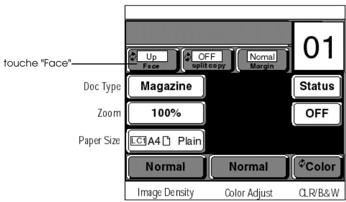 EPSON COLOR COPY STATION 8200 - Appuyez sur la touche "Face". - 1
