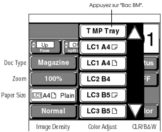 EPSON COLOR COPY STATION 8200 - Appuyez sur la touche "Bac BM". - 1