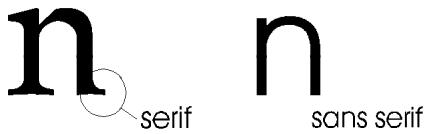 n serif n sans serif