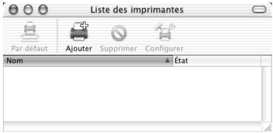 Liste des imprimantes Par défaut Ajouter Supprimer Configurer Nom État