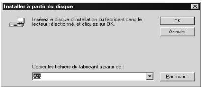 Installer à partir du disque Insérez le disque d'installation du fabricant dans le lecteur sélectionné, et cliquez sur UK. OK Annuler Copier les fichiers du fabricant à partir de : Parcourir...