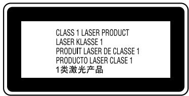 CLASS 1 LASER PRODUCT LASER KLASSE 1 PRODUIT LASER DE CLASSE 1 PRODUCTO LASER CLASE 1 1类激光产品