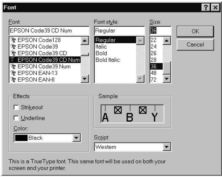 EPSON EPL-N2700 - Imprimer avec les polices codes à barres EPSON - 3