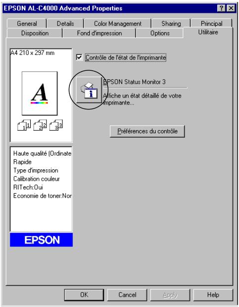EPSON ACULASER C8600 - Accès à l'utilitaire EPSON Status Moni tor3 - 1