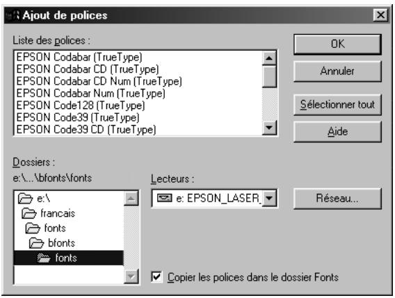 EPSON ACULASER C8600 - Installation des polices EPSON BarCode - 1