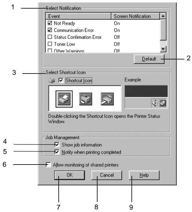 EPSON ACULASER C8600 - Définition des préférences de contrôle - 1