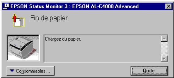EPSON ACULASER C8600 - Fenêtre d'alerte d'état - 1