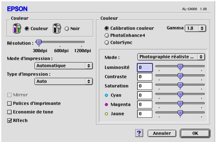 EPSON ACULASER C8600 - Personnalisation des paramètres d'impression - 1