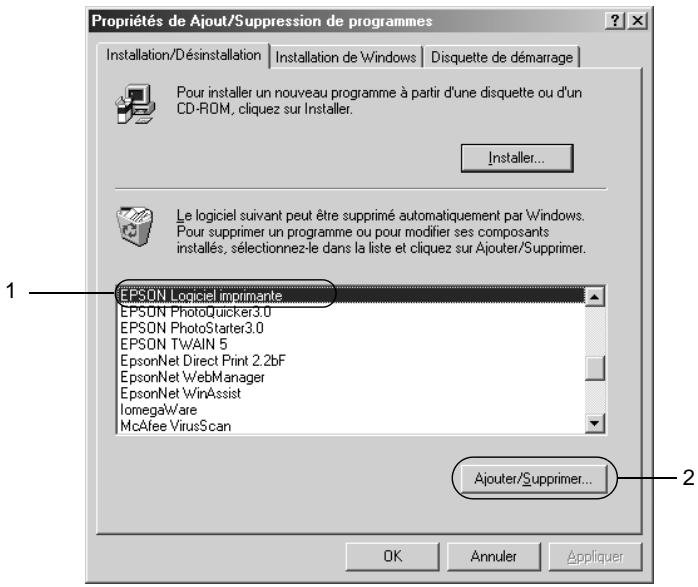 EPSON ACULASER C8600 - Désinstallation d'EPSON Status Monitor 3 uniquement - 2