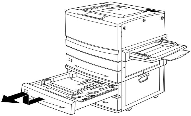 EPSON ACULASER C8600 - Déposez l'imprimante sur l'unité. Placez les trois broches dans les ouvertures de l'imprimante. - 2