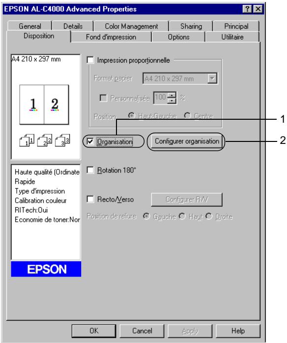 EPSON ACULASER C8600 - Modification de l'organisation d'une impression - 1