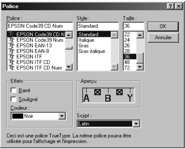 EPSON ACULASER C8600 - Impression à l'aide des polices EPSON BarCode - 3