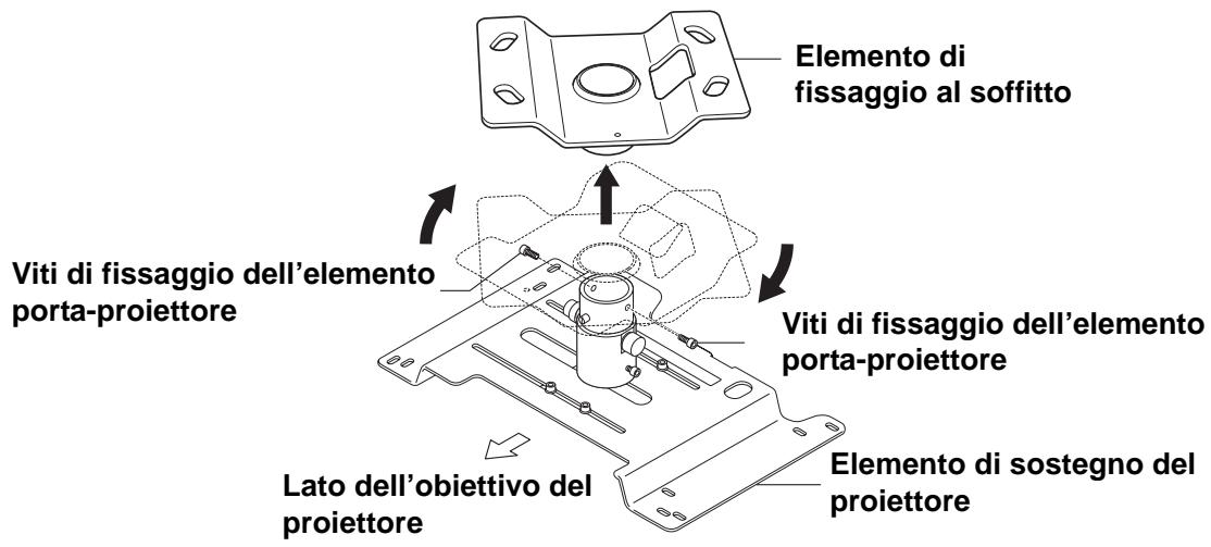 EPSON EPLMB23 - 2-1 Rimozione dell'elemento di fissaggio al soffitto dall'elemento di sostegno del proiettre - 2