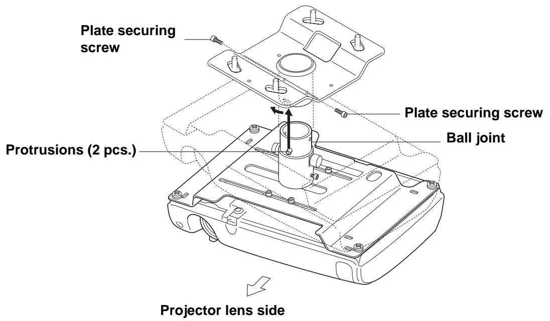 EPSON EPLMB23 - 2-4 Fitting the Projector Plate to the Ceiling Plate - 1