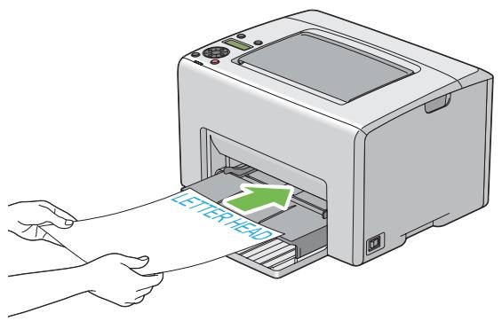 EPSON ACULASER C1750 - Chargement de papier en-tête dans le chargeur de feuilles prioritaire (PSI) - 1