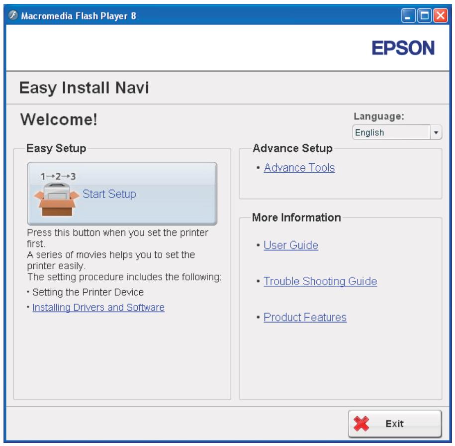 EPSON ACULASER C1750N - Utilisation de l'installation basée sur un Assistant pour configurer les paramètres sans fil - 1