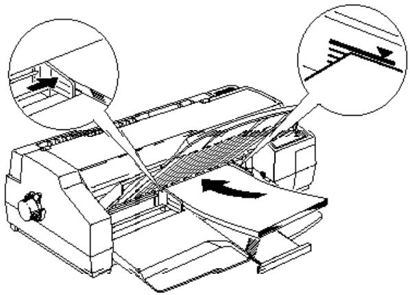 EPSON STYLUS 1500 - Chargement du papier dans le bac d'alimentation - 5