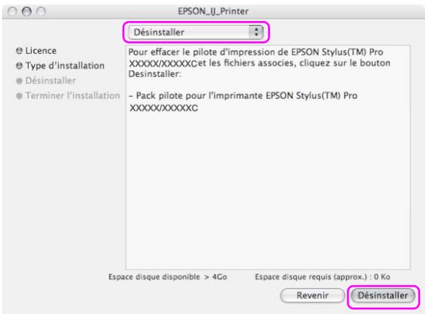 EPSON_IJ_Printer Désinstaller Pour effacer le pilote d'impression de EPSON Stylus(TM) Pro XXXXX/XXXXXCet les fichiers associés, cliquez sur le bouton Desinstaller: - Pack pilote pour l'imprimante EPSON Stylus(TM) Pro XXXXX/XXXXXC Espace disque disponible > 4Go Espace disque requis (approx.) : 0 Ko Revenir Désinstaller