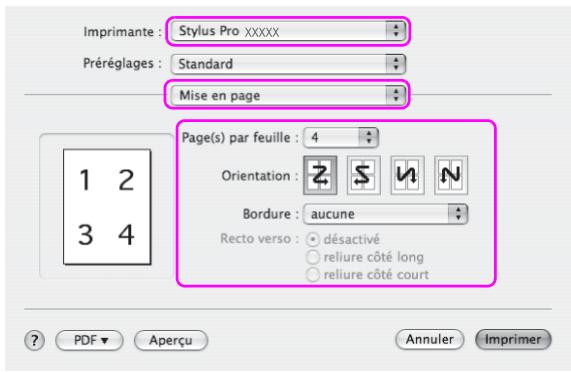 Imprimante : Stylus Pro XXXXX Préréglages : Standard Mise en page Page(s) par feuille : 4 Orientation : Bordure : aucune Recto verso : désactivé reliure côté long reliure côté court 1 2 3 4 ? PDF ▼ Aperçu Annuler Imprimer