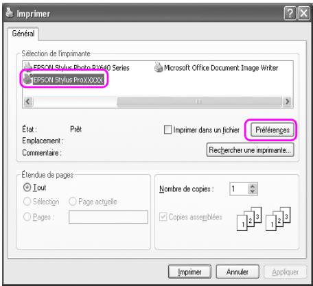 Imprimer Général Sélection de l'imprimante EPSON Stylus Riton P/640 Series Microsoft Office Document Image Writer EPSON Stylus Pro/XXXX État: Prêt Emplacement: Commentaire: Prêt Prêt Prêt Prêt Prêt Prêt Prêt Prêt Prêt Prêt Prêt Prêt Prêt Prêt Prêt Prêt Prêt Prêt Prêt Prêt Prêt Prêt Prêt Prêt Prêt Prêt Prêt Prêt Prêt Prêt Prêt Prêt Prêt Prêt Péférences Rechercher une imprimante... Étendue de pages: Iout Sélection Page actuelle Pages: Nombre de copies: 1 Copies assemblées 1 2 3 1 2 3 Imprimer Annules Appliquer