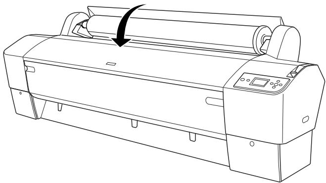 EPSON STYLUS PRO 9450 - Installation et retrait du papier rouleau de l'axe du support rouleau de l'imprimante - 4