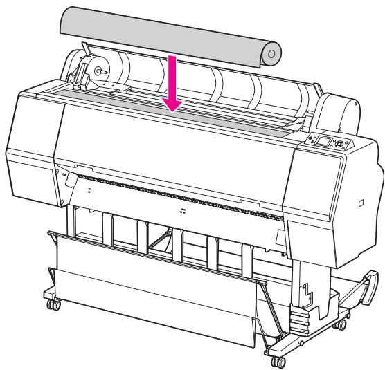 EPSON STYLUS PRO 7900 - Pour déverrouiller le support de l'adaptateur, appuyez fermement sur le support. Déplacez-le ensuite vers la gauche à l'aide de la poignée. - 2