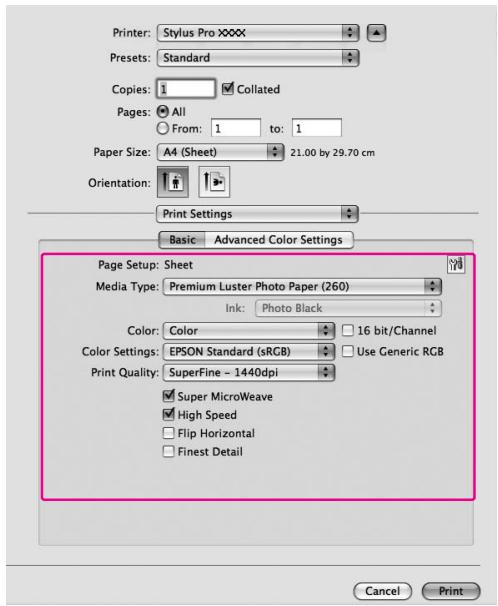 EPSON STYLUS PRO 7900 - Réglage des paramètres du pilote d'impression - 3